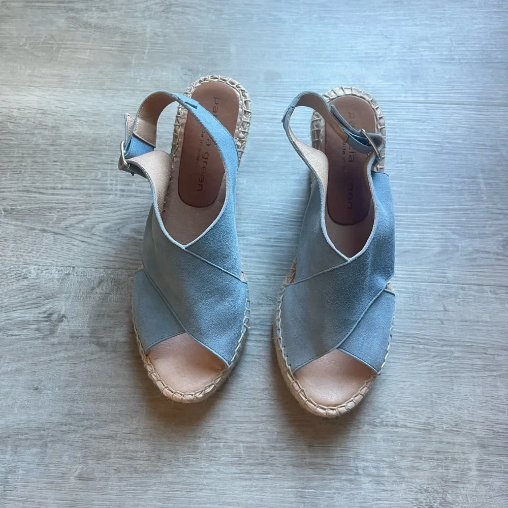 Patricia Green Madeline Suede Leather Espadrille Sandals Size 6 Made In Spain - Picture 3 of 11